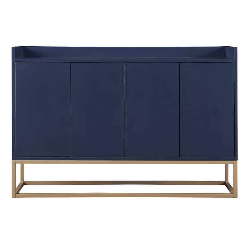 Elegant 4-Door Sideboard for Small Spaces with Adjustable Storage and Gold Legs
