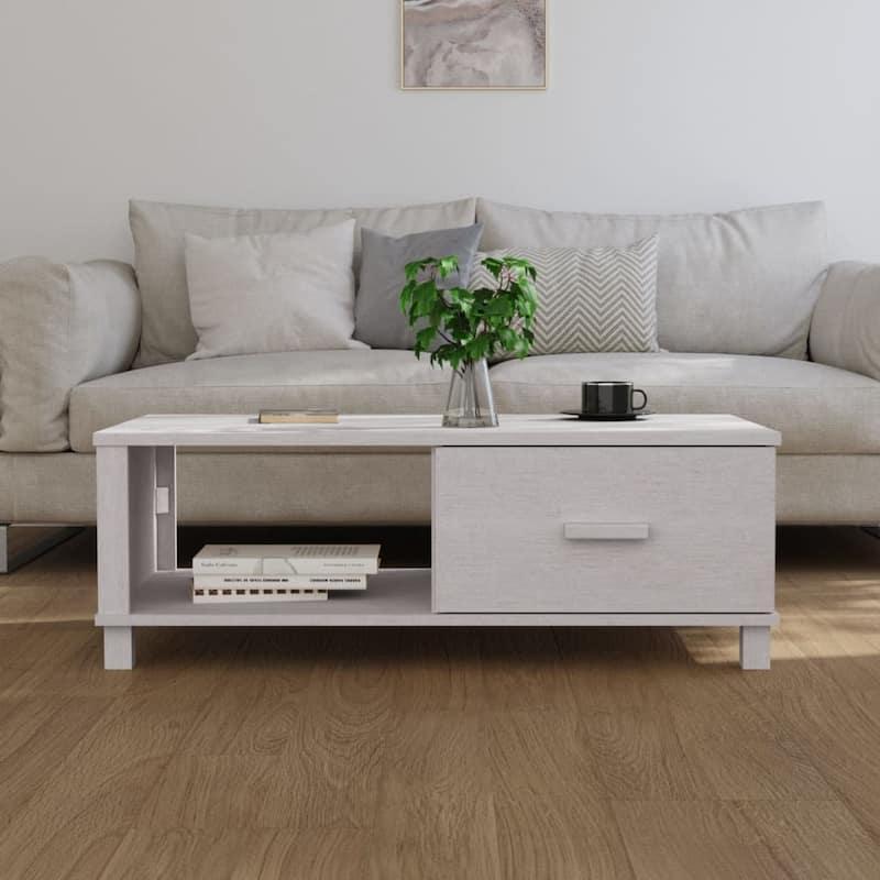 vidaXL Coffee Table End Table Living Room Side Table HAMAR Solid Wood Pine - 39.4" x 21.7" x 13.8"
