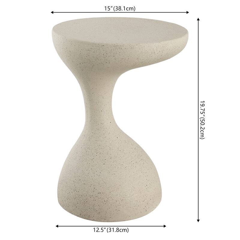 Boracay 19.75" Modern Minimalist Indoor/Outdoor Resin Drink Table