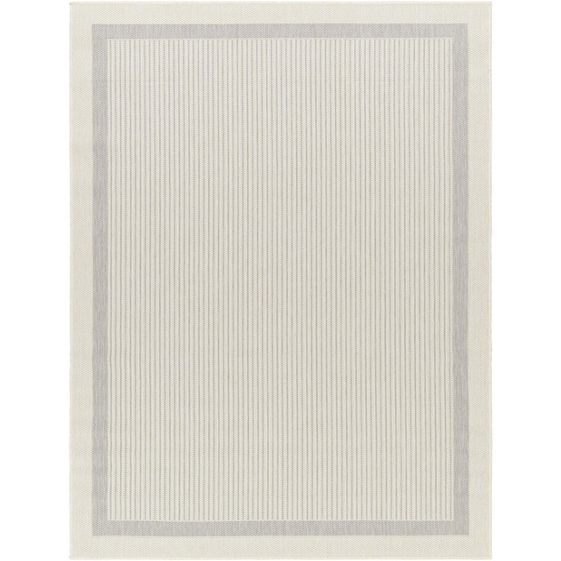 Livabliss Ravello Classic Stripe Indoor/ Outdoor Area Rug - 5'3" x 7' - Ivory/Light Beige/Light Gray/Charcoal