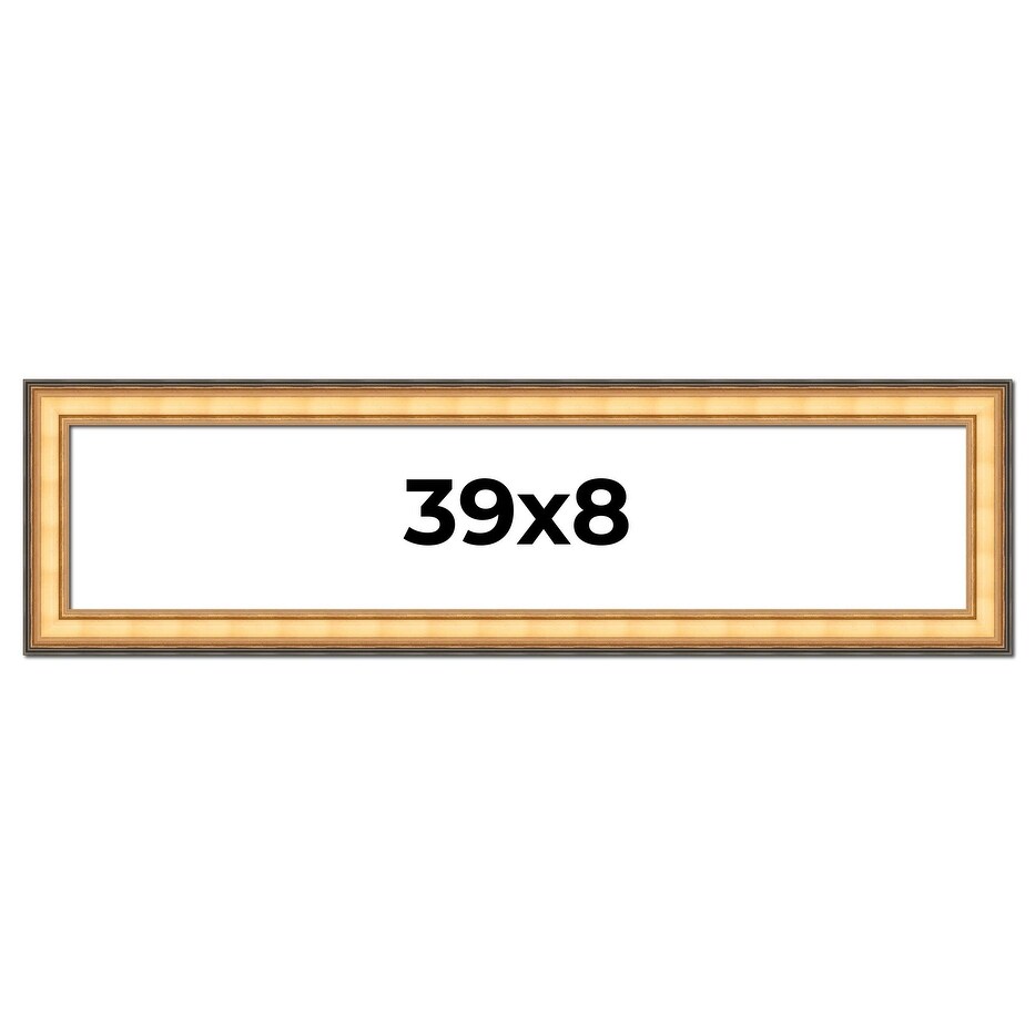 39x8 Frame Gold Plein Aire Solid Wood Picture Frame Width 2 Inches |
