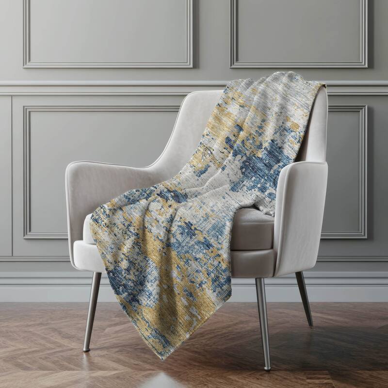 Premium Machine Washable ASB69 Abstract Modern Sherpa Throw Blanket