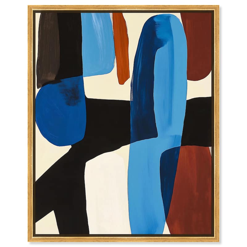 Cobalt Collision Canvas by Art Remedy - 30" x 36" - Gold