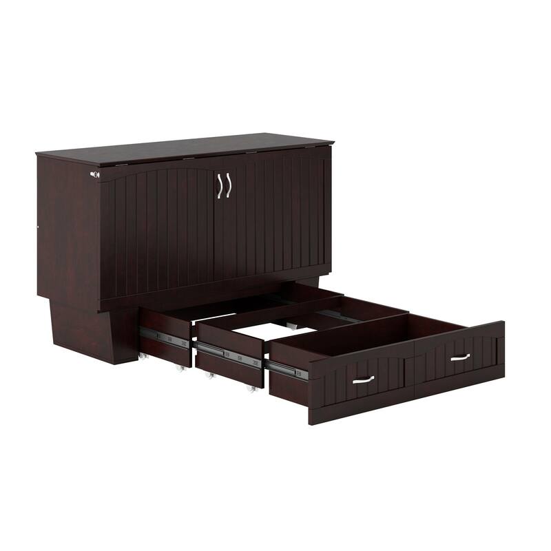 Sydney Queen Solid Wood Murphy Bed Chest with Mattress