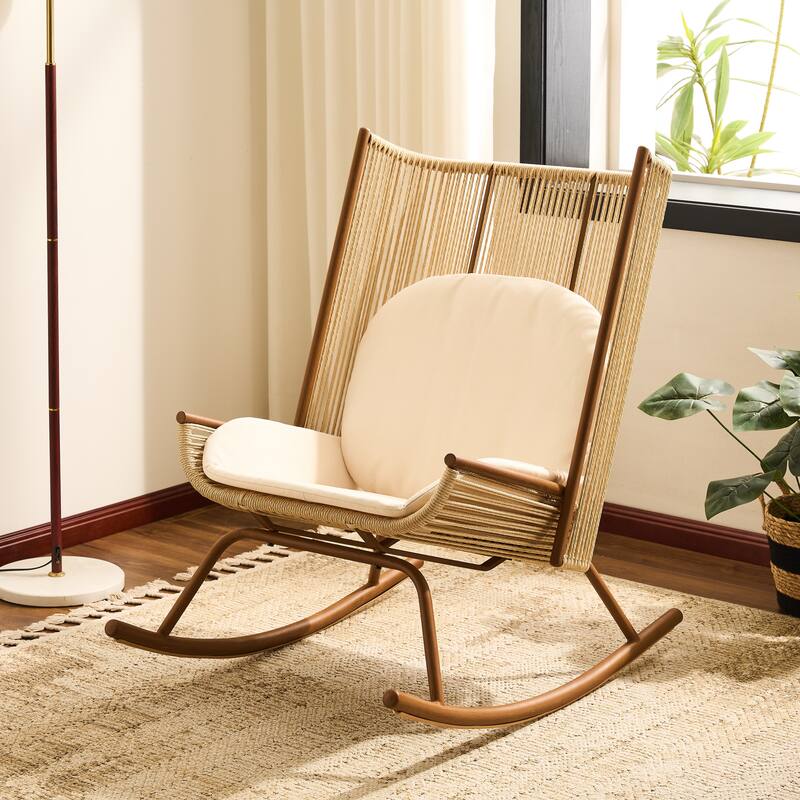 Christopher Knight Home - Modern Outdoor Rocking Chair with PE Rattan and High Back