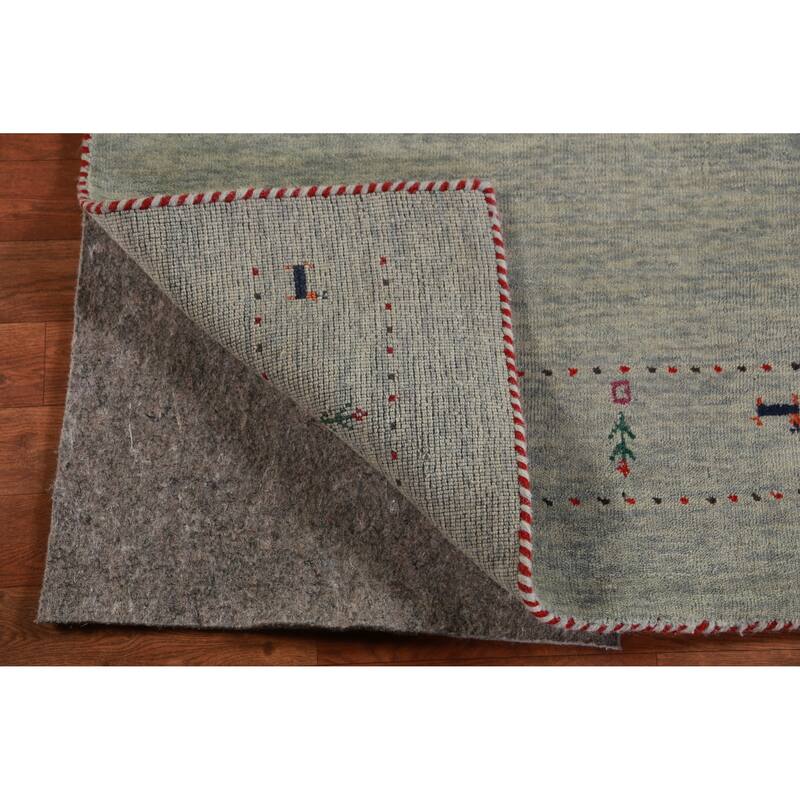 Hand Knotted Oriental 100% Wool Carpet Tribal Tribal Green Gabbeh Area Rug - 5' 11'' X 2' 6''