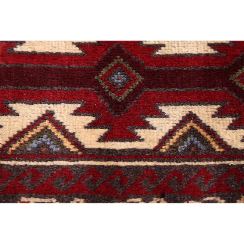 ECARPETGALLERY Hand-knotted Teimani Cream, Red Wool Rug - 3'0 x 5'7