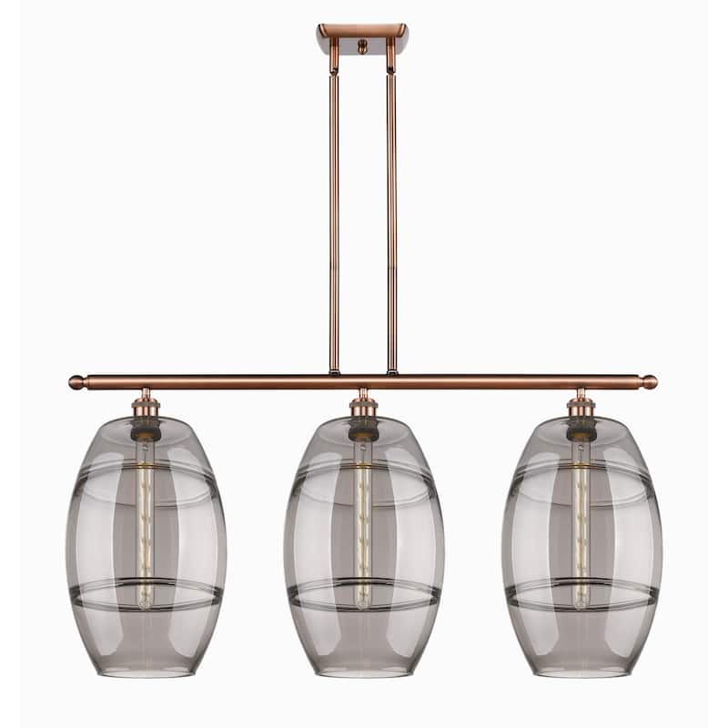 Innovations Lighting 516-3I-19-37 Vaz Linear Vaz 3 Light 37" Wide - Antique Copper / Smoked