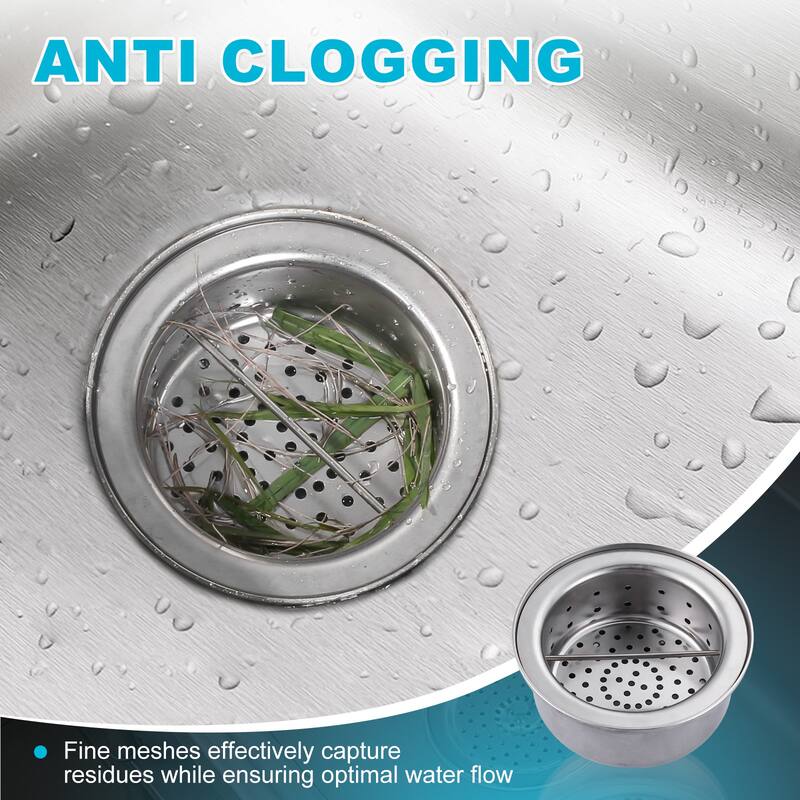 WOWOW Sink Drain Bowl Kit in Stainless Steel