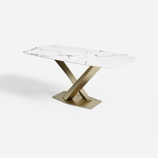 Modern Matte Sintered Stone Dining Table - Bed Bath & Beyond - 40180575