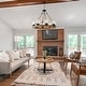 preview thumbnail 22 of 24, Rustic 6 Light Wagon Wheel Chandelier with Seeded Glass Shade