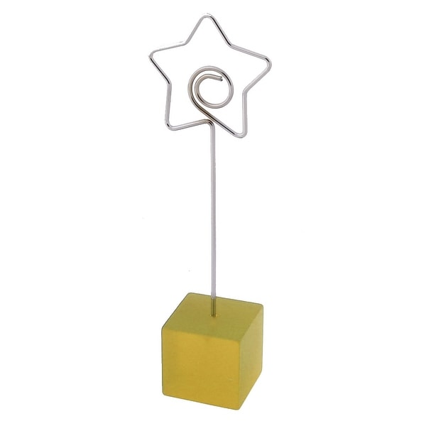 Office Resin Star Shaped Tabletop Decoration Note Photo Card Memo Clip Yellow
