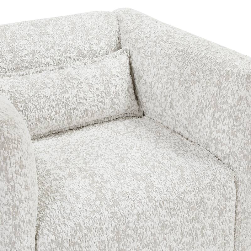 Quinn 33" Jacquard Swivel Chair - Lumbar Pillow, 360-Degree Swivel