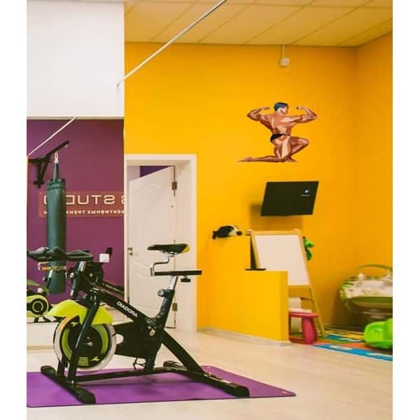 Bodybuilder Polygonal Wall Decal Gym Decor Polygon Modern Wall Art Sticker Overstock 31820842