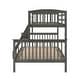 preview thumbnail 15 of 18, Slat Design Twin over Full Bunk Bed with Angled Ladder in Dark Walnut