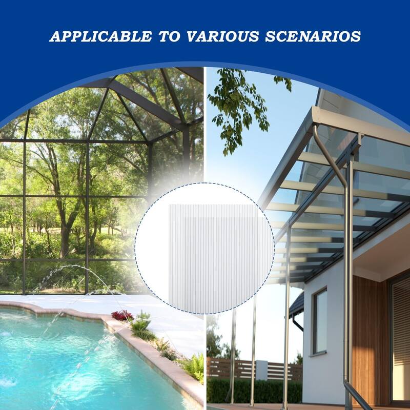 Aoodor 6-Pack Polycarbonate Panels, UV-Protected Waterproof Clear Sheets, Twin-Wall Design for Greenhouses and Gazebos