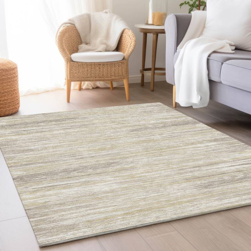 Premium Washable Super Soft Ombre Stripes Mayfield Rug - Beige - 5' x 7'6"