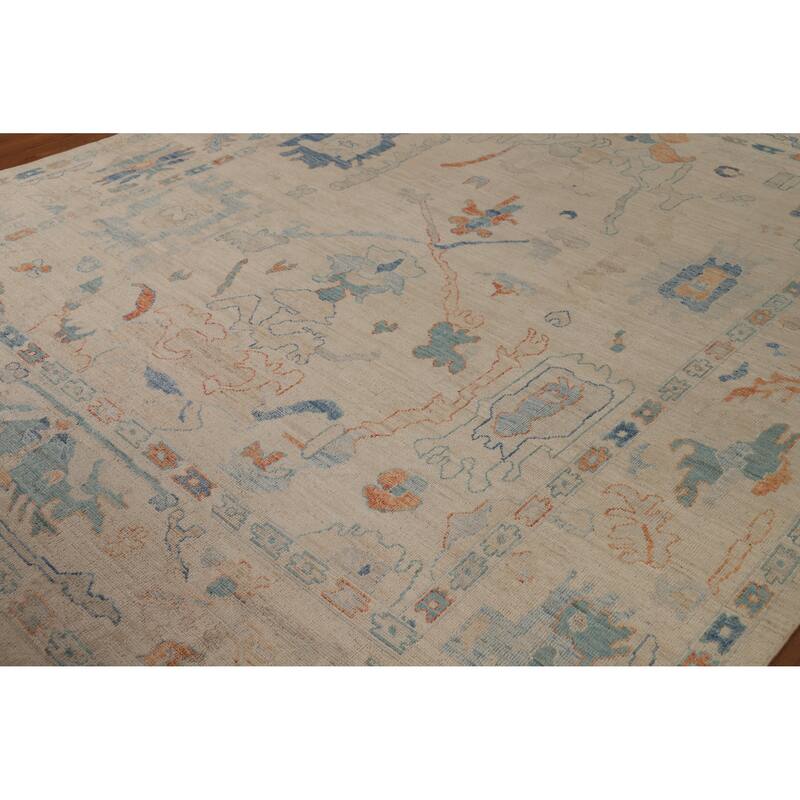 Vegetable Dye Oushak Turkish Area Rug Handmade Traditional Wool Carpet - 8'4"x 10'1"