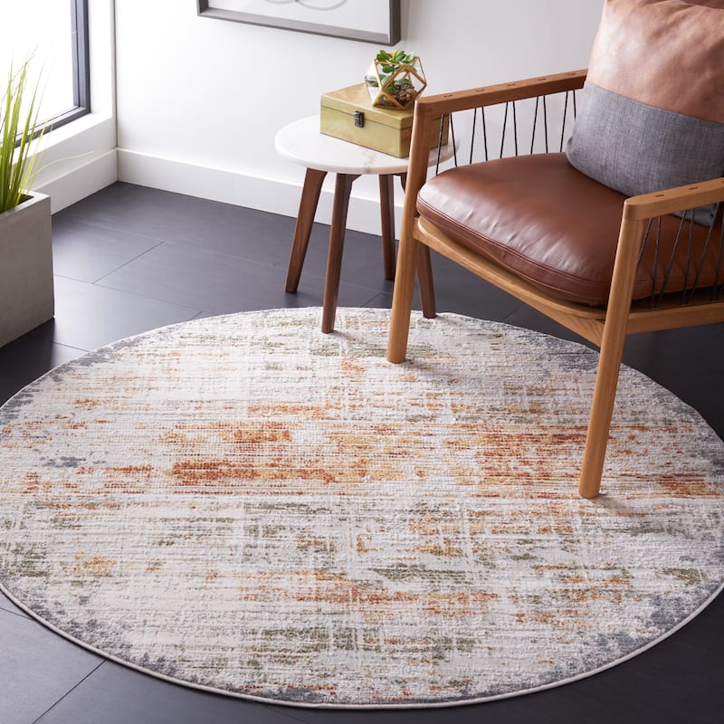 SAFAVIEH Princeton Zillah Vintage Rug - 5' Round - Light Beige/Green