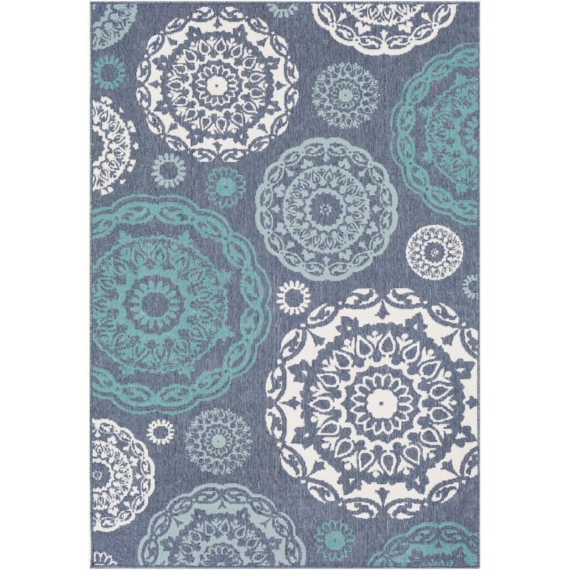 Livabliss Transitional Alfresco Medallion Indoor/Outdoor Area Rug
