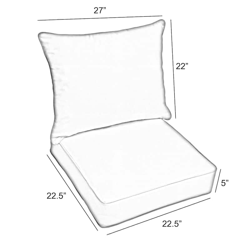 Sorra Home Indoor/Outdoor Corded Pillow and Cushion Chair Set
