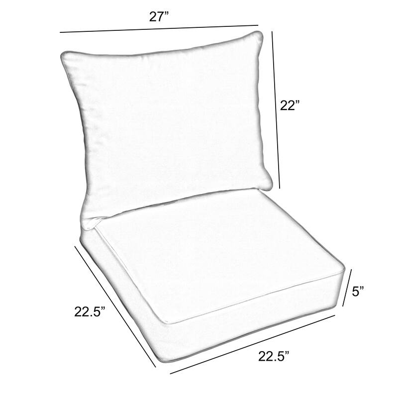 Sorra Home Outdura Wellfleet Indoor/Outdoor Corded Deep Seating Pillow and Cushion Chair Set