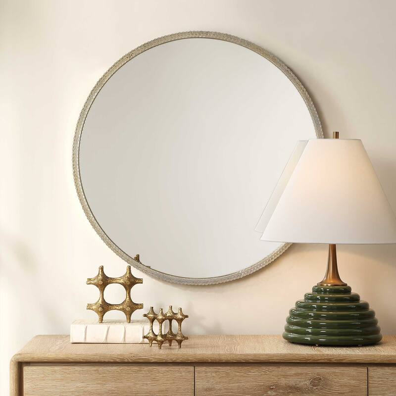 Uttermost Break The Ice Round Mirror - 31.50" W x 31.50" H x 2.00" D