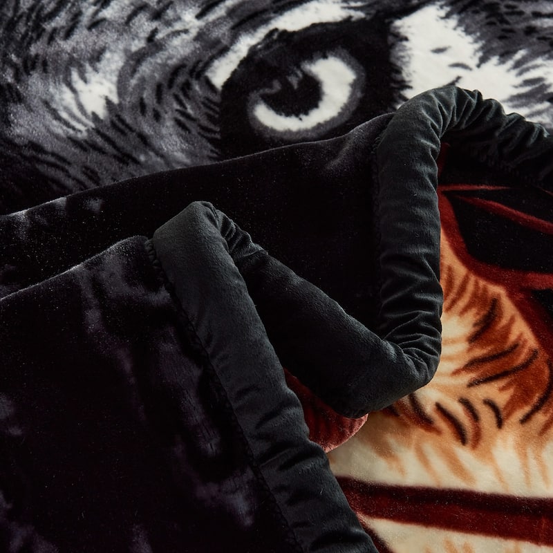 Wolf Printed Winter Heavy Blanket 10lbs Plush Korean Style Blanket King Size