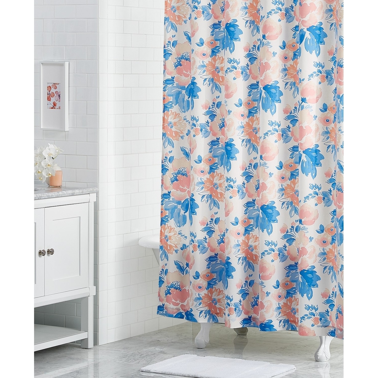Details about   NEW Martha Stewart Le Petite Fleurs Carnation Shower Curtain 72x72 Red Flower 