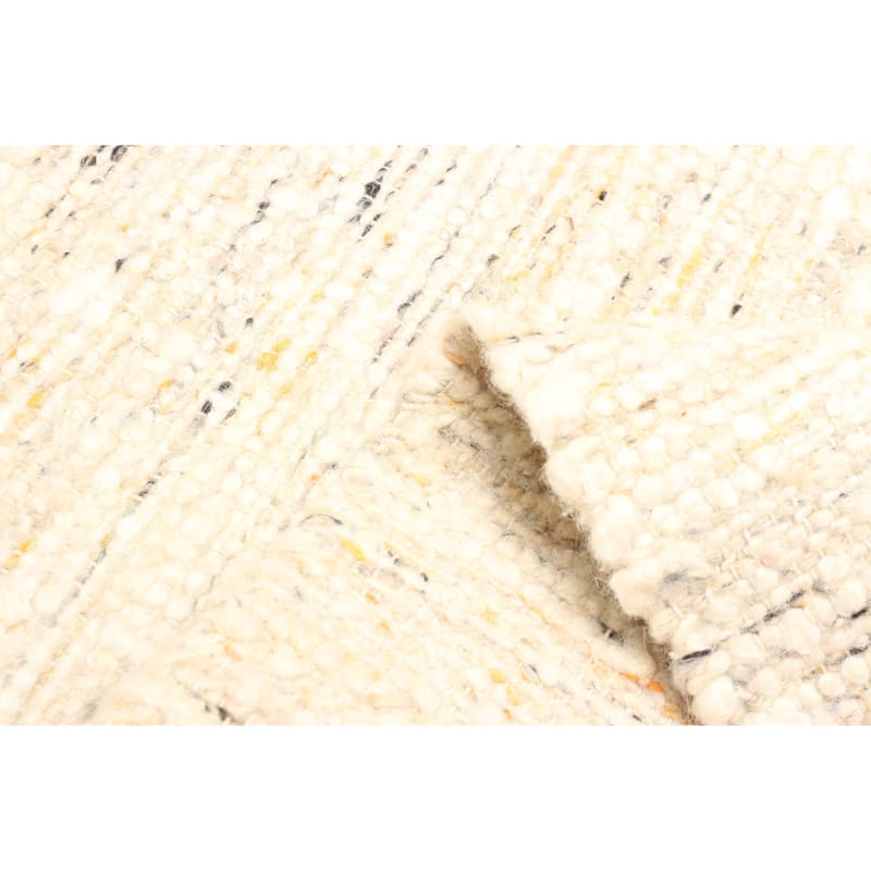 ECARPETGALLERY Braid weave Sienna Beige, Cream Wool Rug - 5'0 x 7'11