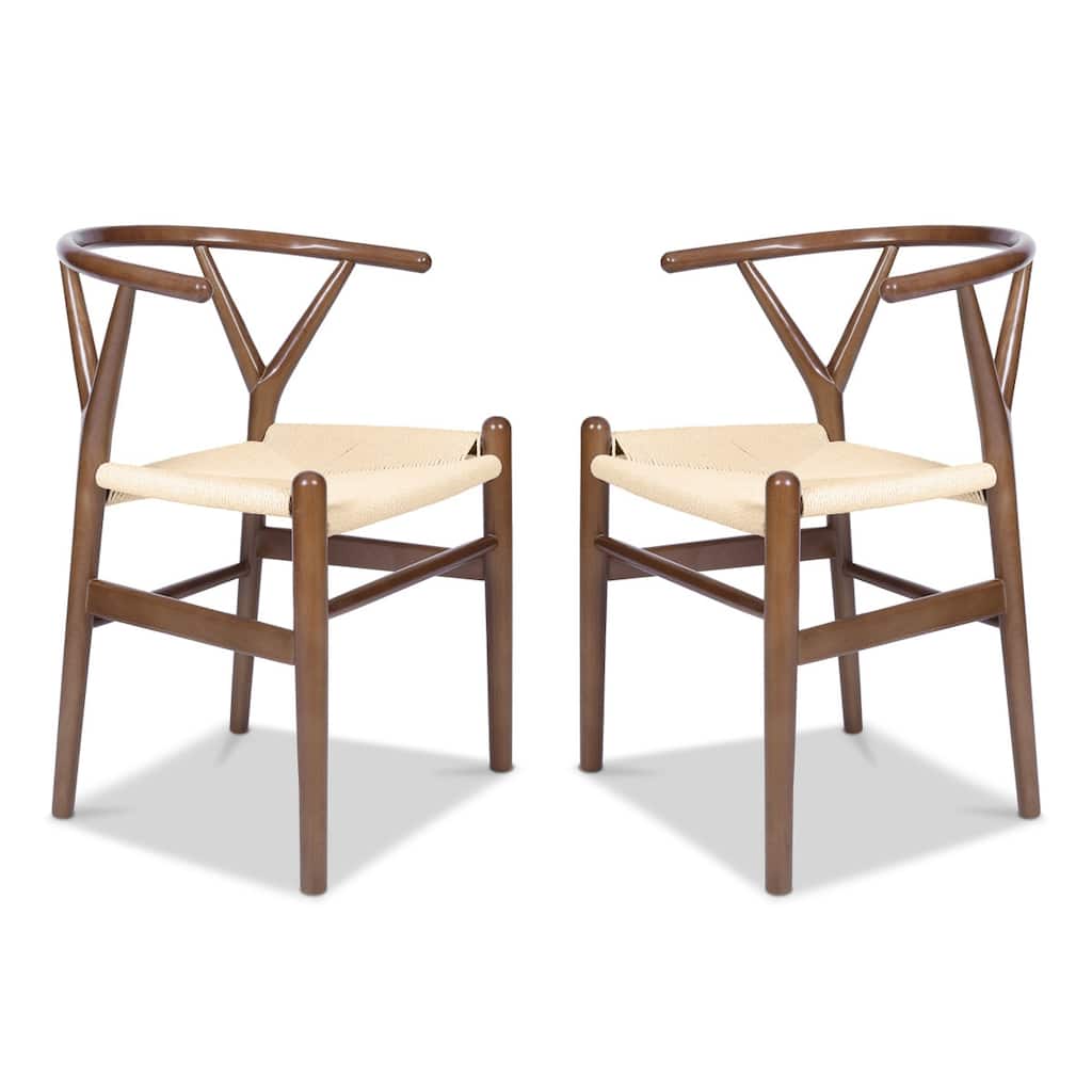 Edgemod Olsen Handwoven Cord Weave Dining Chair (set of 2)