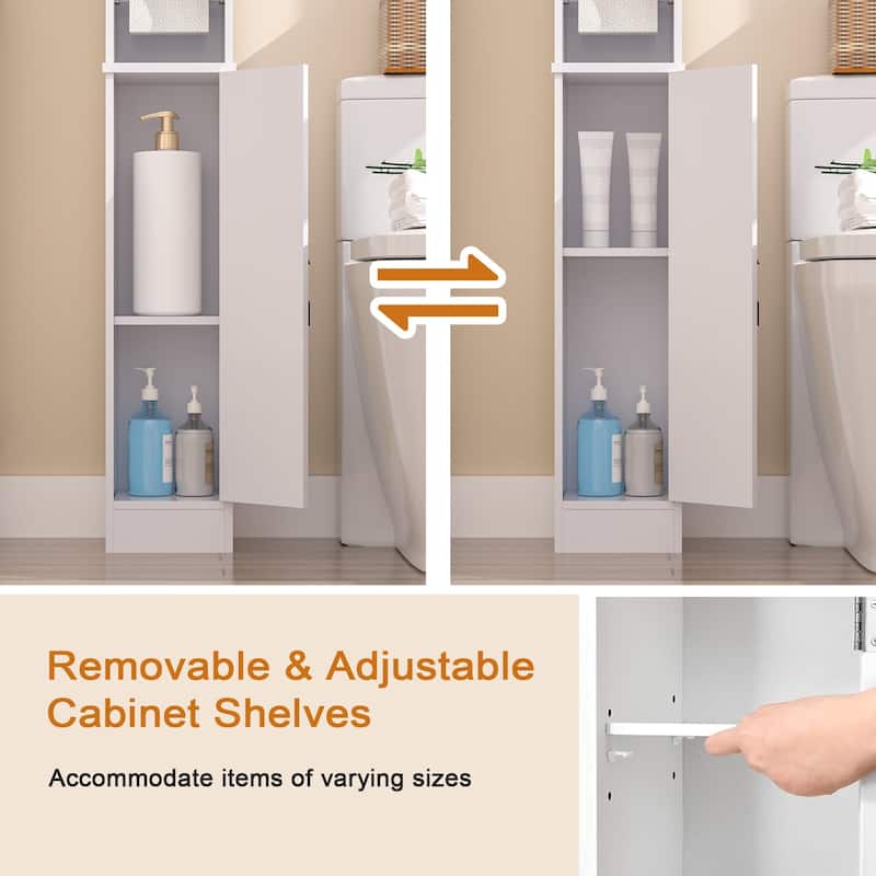 VECELO 70.86 inch Tall Bathroom Storage Cabinet with 1 Door & 4 Shelves, Floor Cabinet, Kitchen Pantry Cabinet