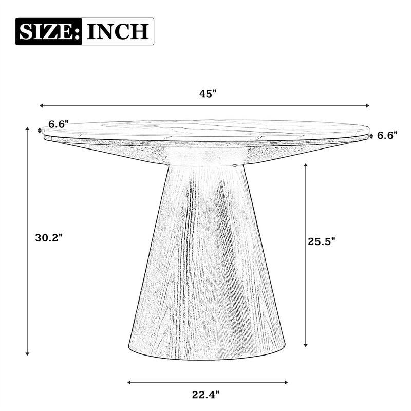Round Dining Table, Retro Style Wooden Round Dining Table, Minimalist Elegant Table Kitchen Table for Kitchen, Living Room