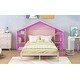preview thumbnail 40 of 41, Rustic Wood Platform Bed with House-Shaped Headboard & Built-in LED