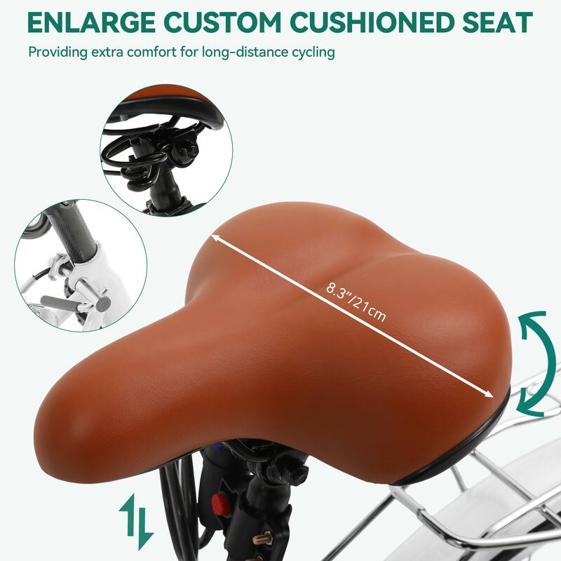 Moasis24/ 26" 7-speed Cruiser Bike Adjustable Step Through Bike Commute Bike Bicycle