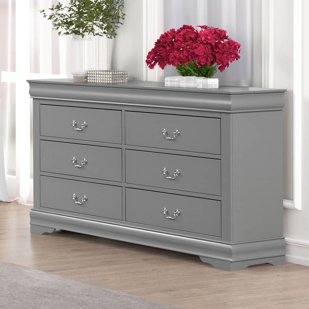 Furniture of America Mayday Traditional Solid Wood 6-Drawer Dresser