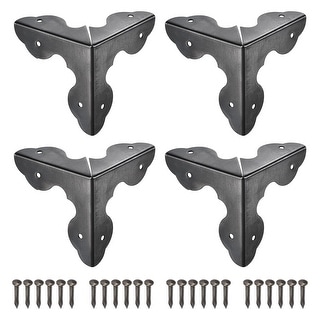 33x33x33mm Metal Box Corner Protectors Edge Guard Black 12pcs - Bed ...