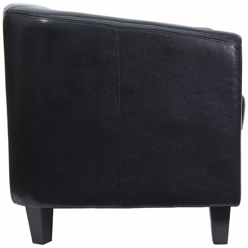 LeatherSoft Lounge Chair with Sloping Arms