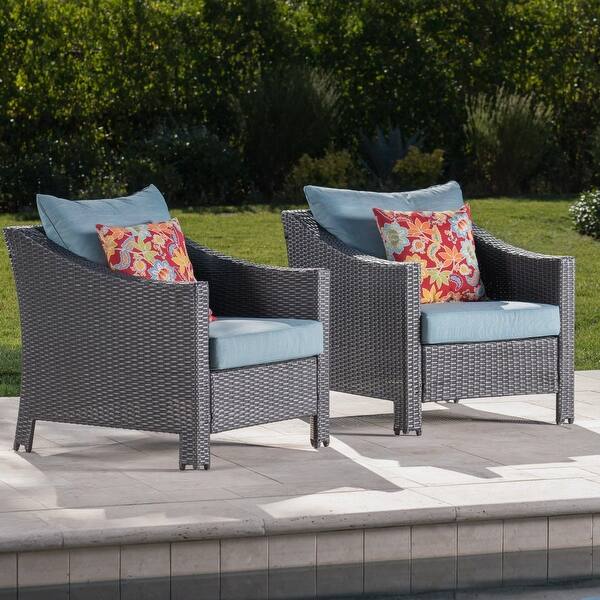 Antibes Outdoor Wicker Club Chair Set Of 2 By Christopher Knight Home Overstock 14222215