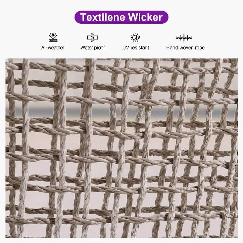 PURPLE LEAF Modern Counter Bar Stools Set of 4 Rattan Chairs with Back and Cushion Kitchen Barstools