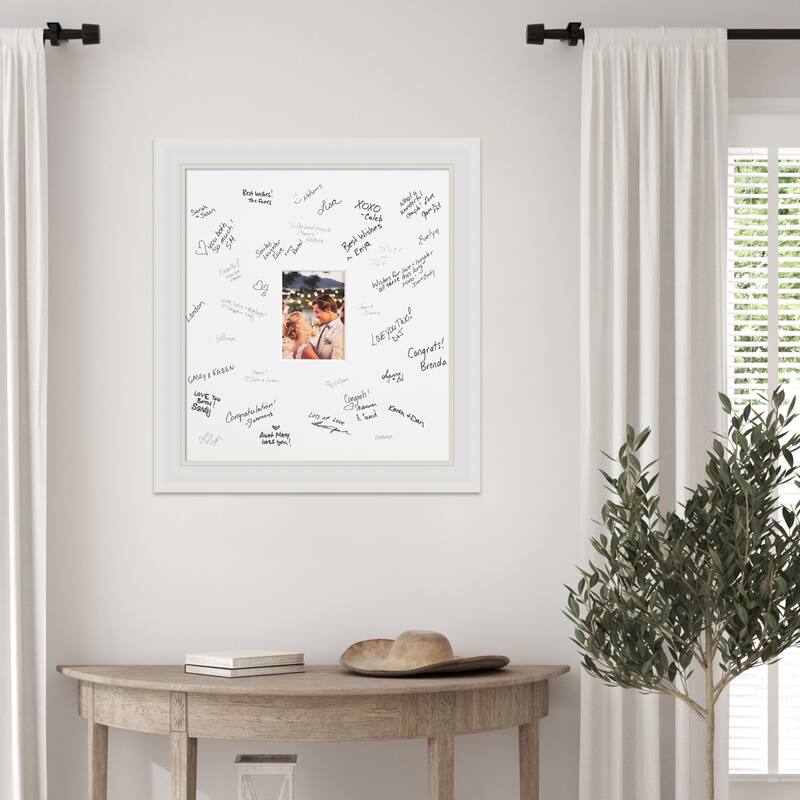 Flair Signature Mat Picture Frame - Autograph Photo Frame Guest Book Alternative for Weddings, Graduations, or Retirement