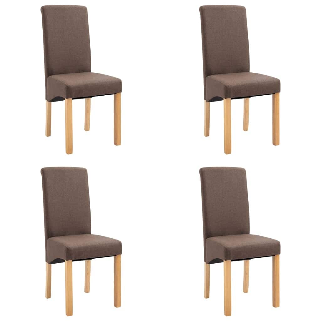 vidaXL Dining Chairs 4 pcs Brown Fabric