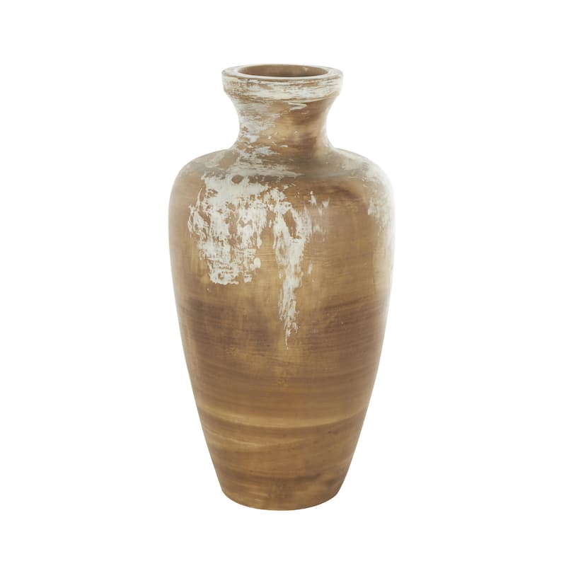 Ceramic Antique Style Distressed Patina Decorative Vase - Brown - Roche River Decor