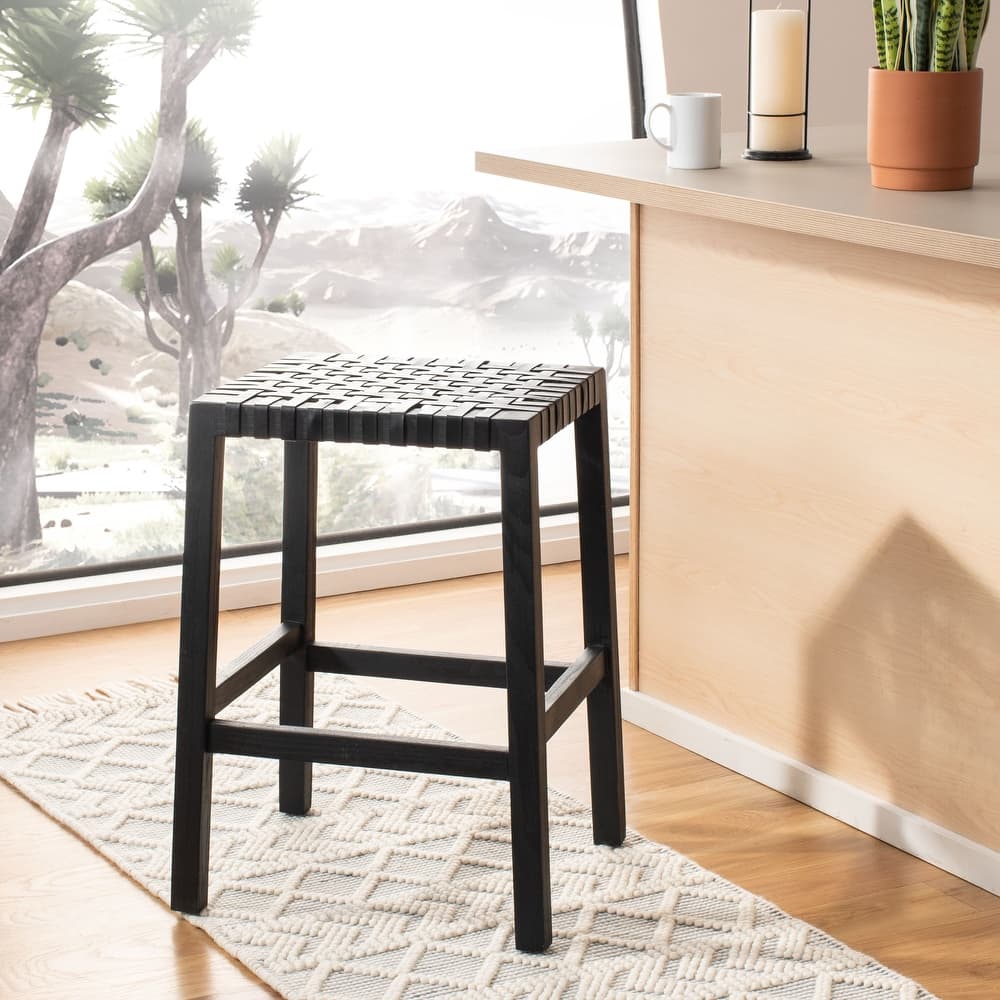 SAFAVIEH Ozgul Woven Lattice Counter Stool - 20" x 17.7" x 27.1" - 20Wx18Dx27H