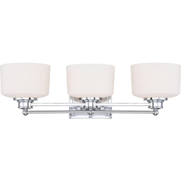 Nuvo Lighting 60/4583 Soho Three Light Bathroom Fixture with Satin White Glass - Polished chrome
