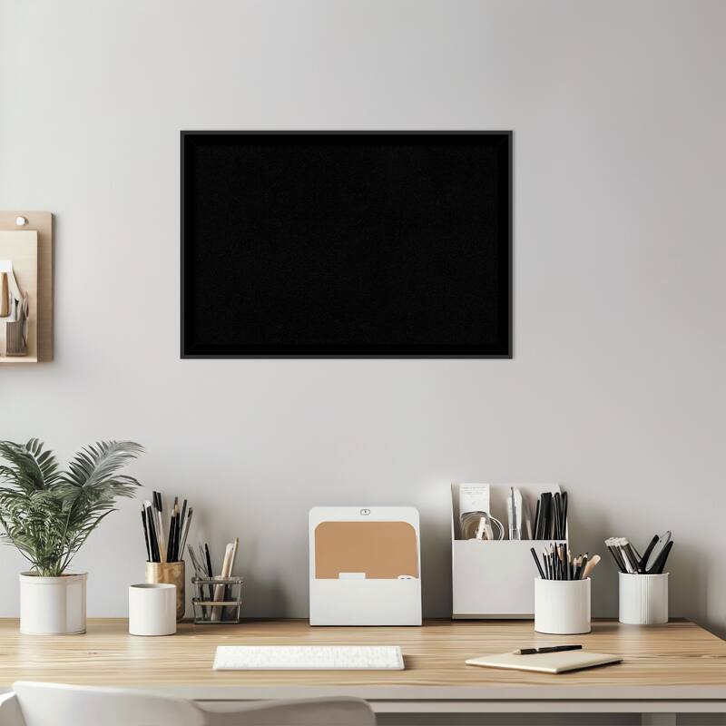 Incline Black Wood Framed Cork Board - Bulletin Board, Organization Board, Pin Board