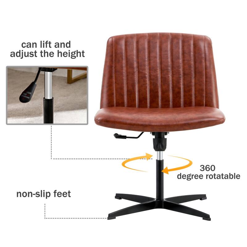Home Office Chair Adjustable 360 °Swivel With Black Foot(No Wheels)