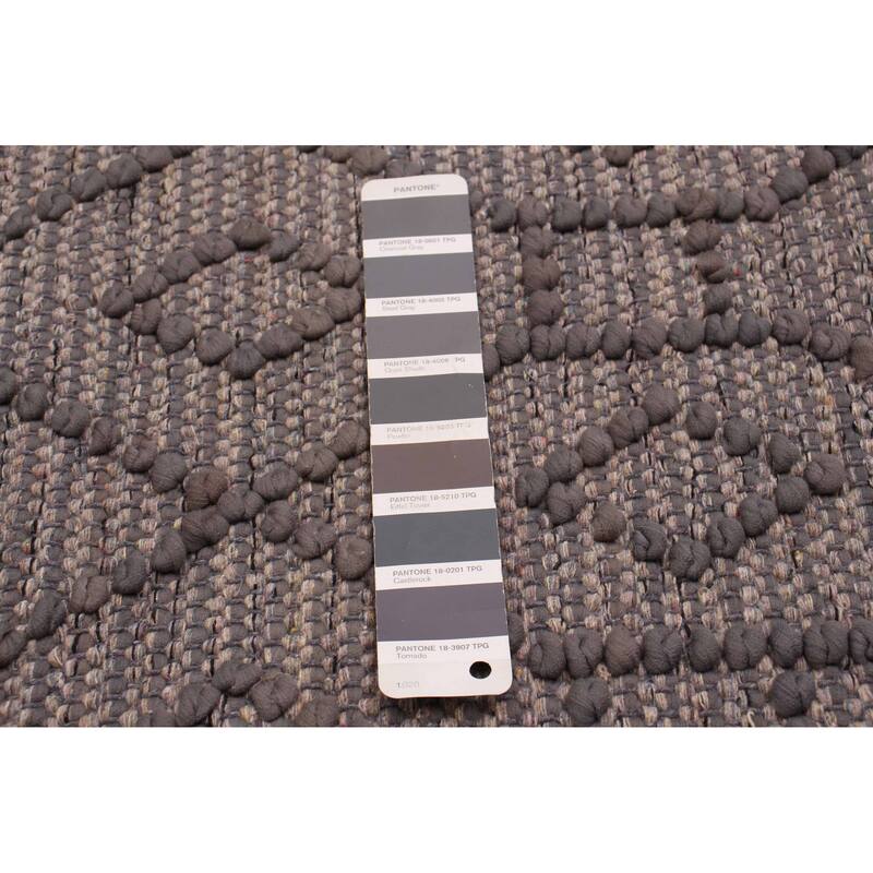 ECARPETGALLERY Braid weave Sienna Grey Wool Rug - 4'0 x 6'1