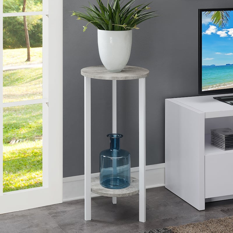 Convenience Concepts Graystone 31 inch 2 Tier Plant Stand - Faux Birch/White Frame