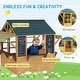 preview thumbnail 6 of 6, Qaba Foldable Outdoor Playhouse, Wooden Kids Cottage with Windows, Working Door, Snack Bars, for Kids 3-8 Years